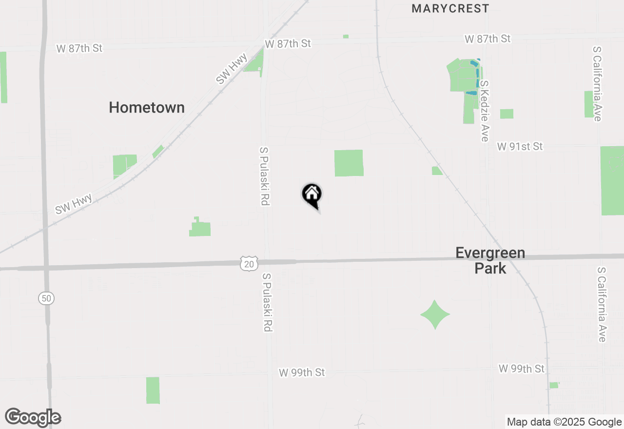 Map of 9321 S Avers Avenue, Evergreen Park, IL 60805