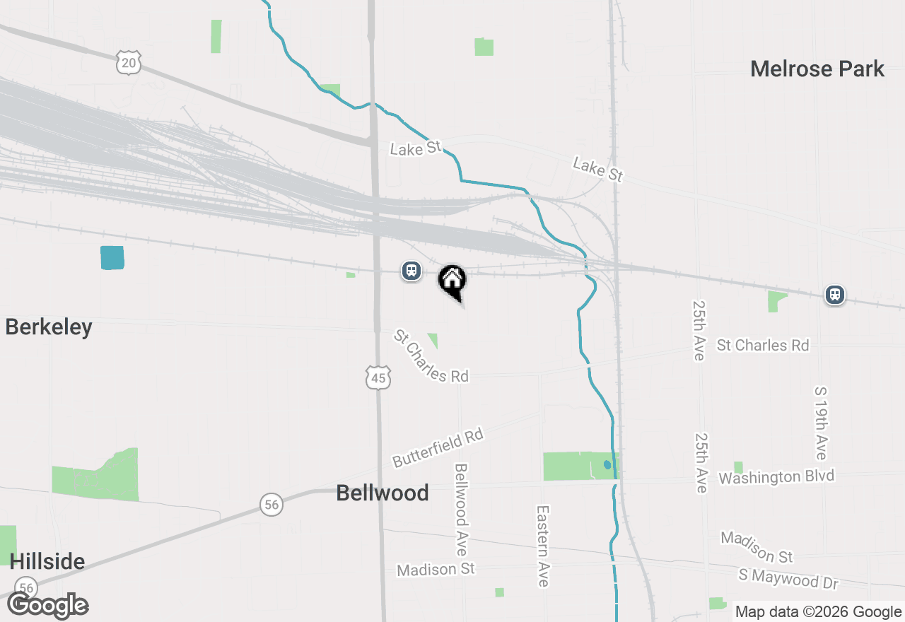 Map of 134 Bellwood Avenue, Bellwood, IL 60104