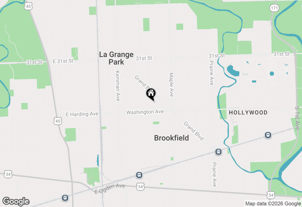 Map of 9328 Jefferson Avenue, Brookfield, IL 60513