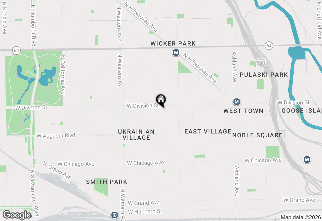 Map of 2112 W Haddon Avenue #1, Chicago, IL 60622