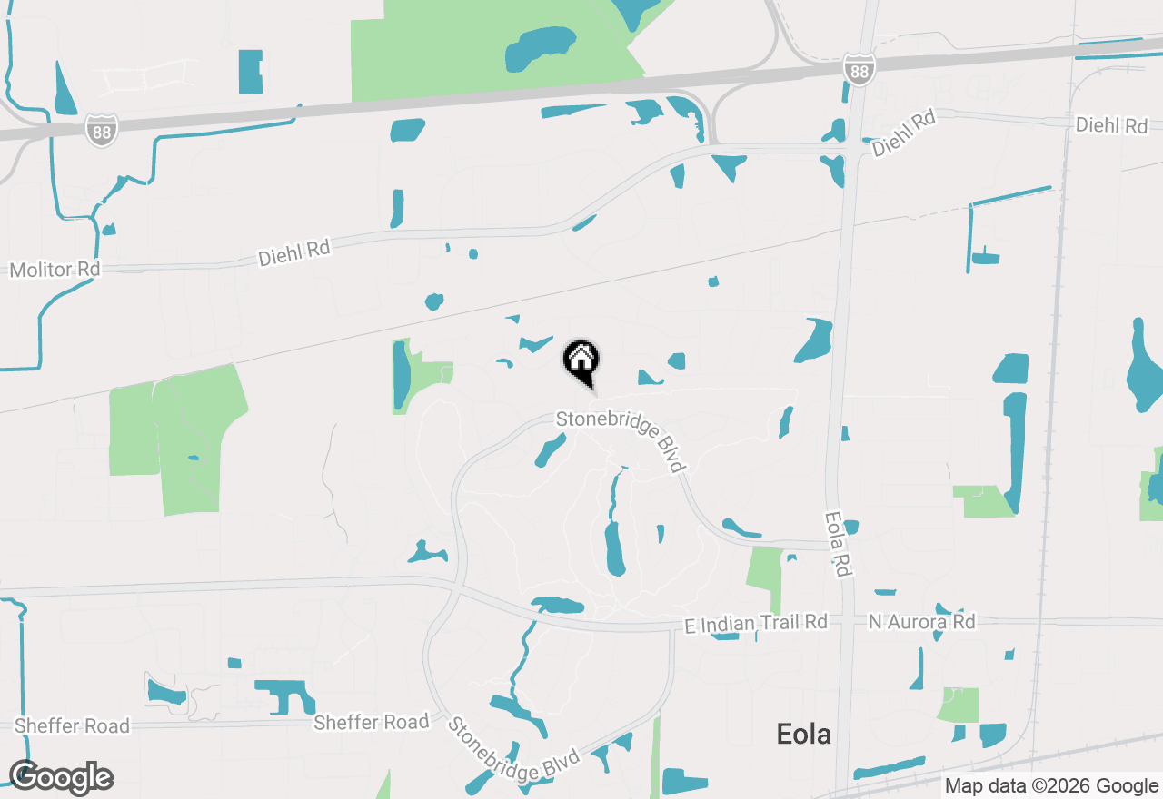 Map of 1495 Woodcrest Court, Aurora, IL 60502