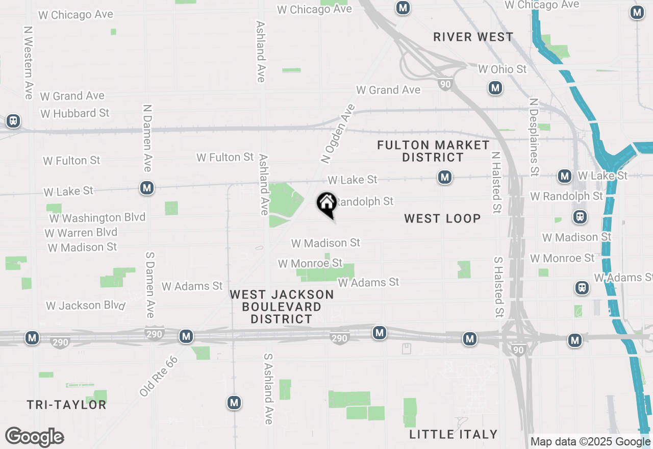 Map of 1355 W Washington Boulevard #2D, Chicago, IL 60607