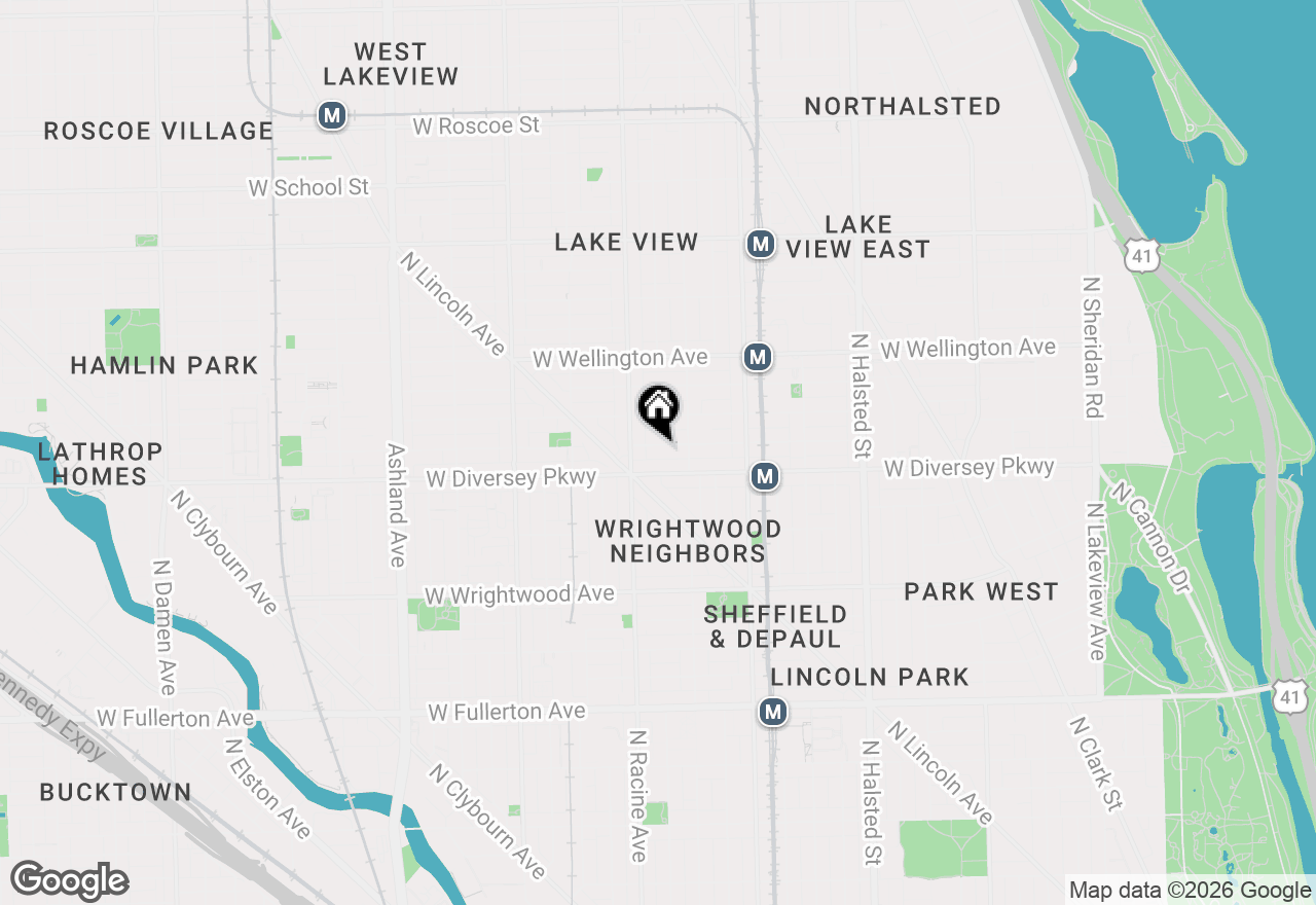 Map of 1131 W Wolfram Street #1, Chicago, IL 60657