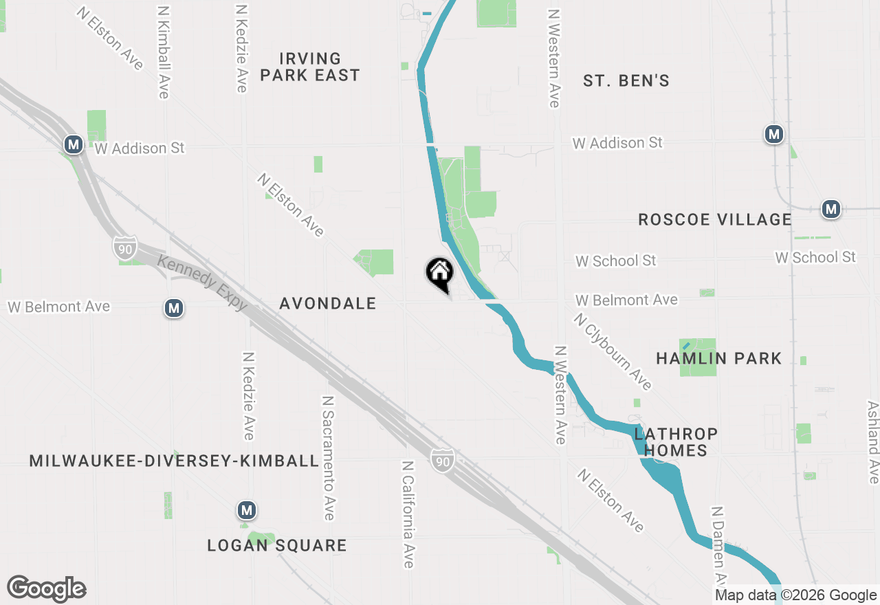Map of 2703 W Belmont Avenue #4W, Chicago, IL 60618