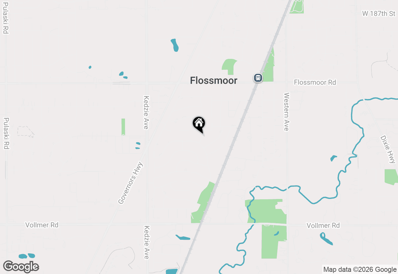 Map of 1402 Berry Lane, Flossmoor, IL 60422