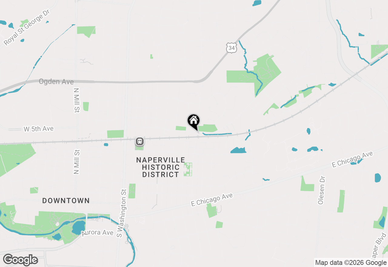 Map of 634 E 5th Avenue, Naperville, IL 60563