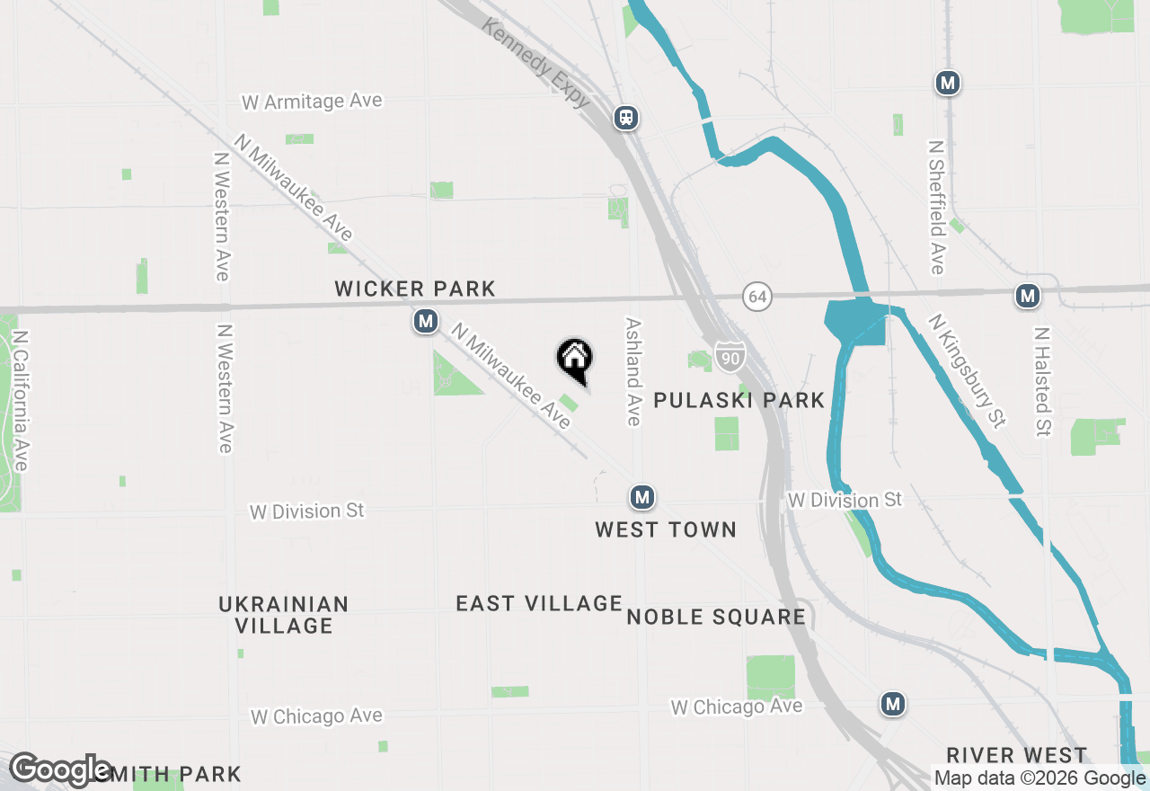 Map of 1355 N Dean Street #1W, Chicago, IL 60622
