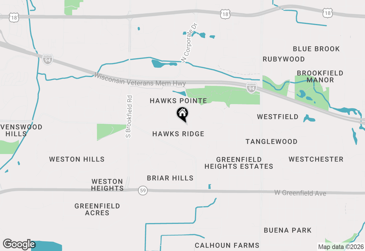 Map of 18160 Kestrel Ct, Brookfield, WI 53045
