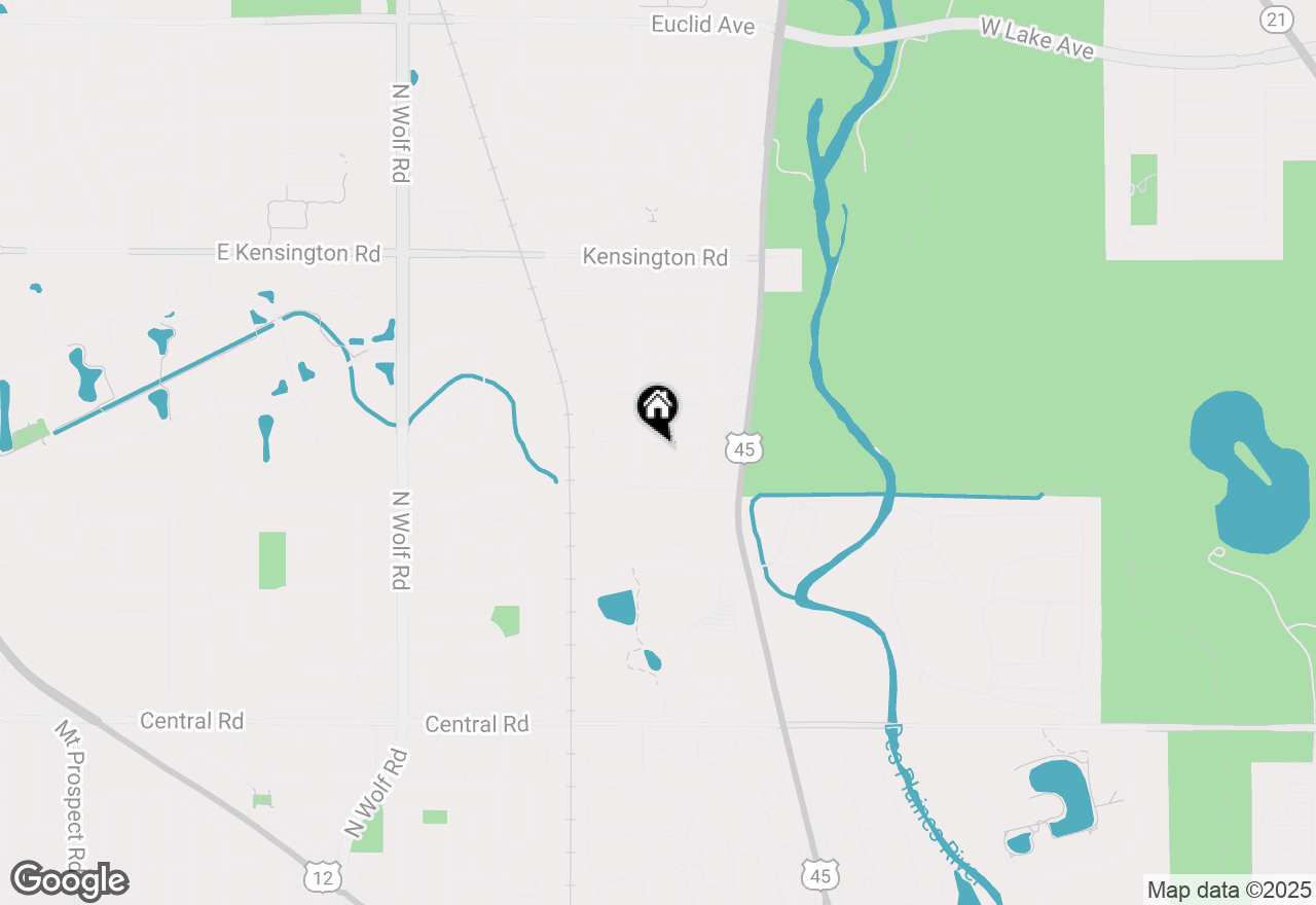 Map of 124 Hill Street, Mount Prospect, IL 60056