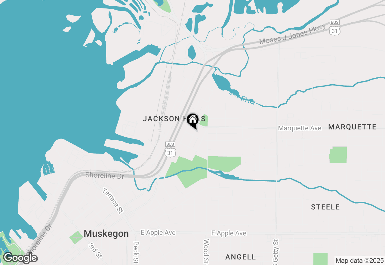 Map of 312 Jackson Avenue, Muskegon, MI 49442