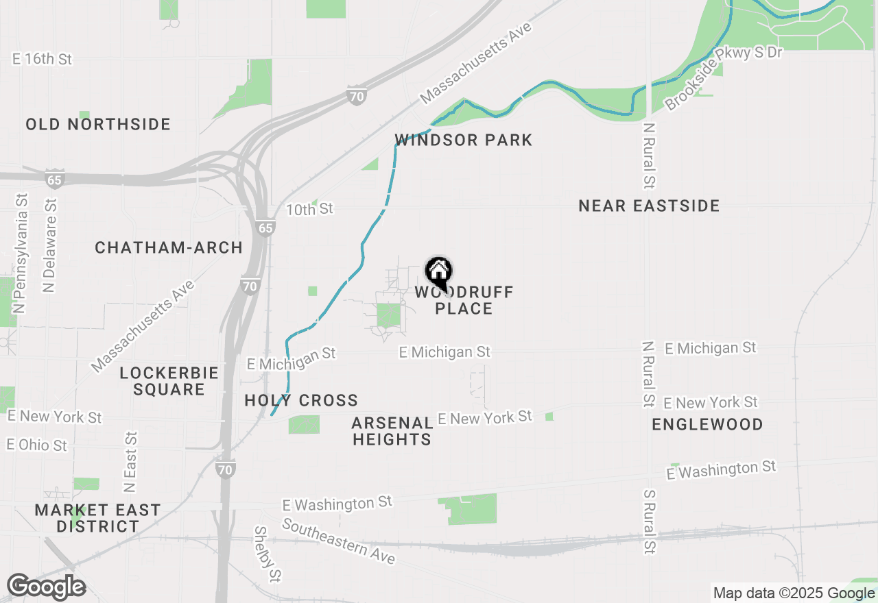 Map of 675 Woodruff Place West Drive, Indianapolis, IN 46201