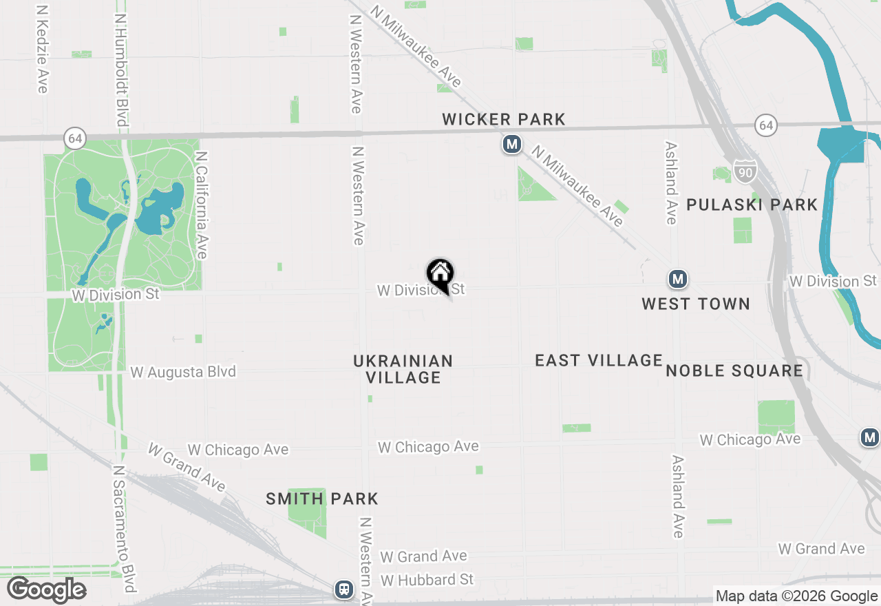Map of 1141 N Leavitt Street #1, Chicago, IL 60622