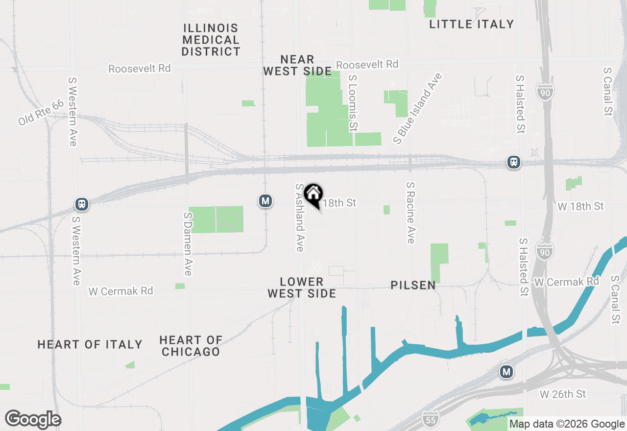 Map of 1530 W 18th Place #1, Chicago, IL 60608