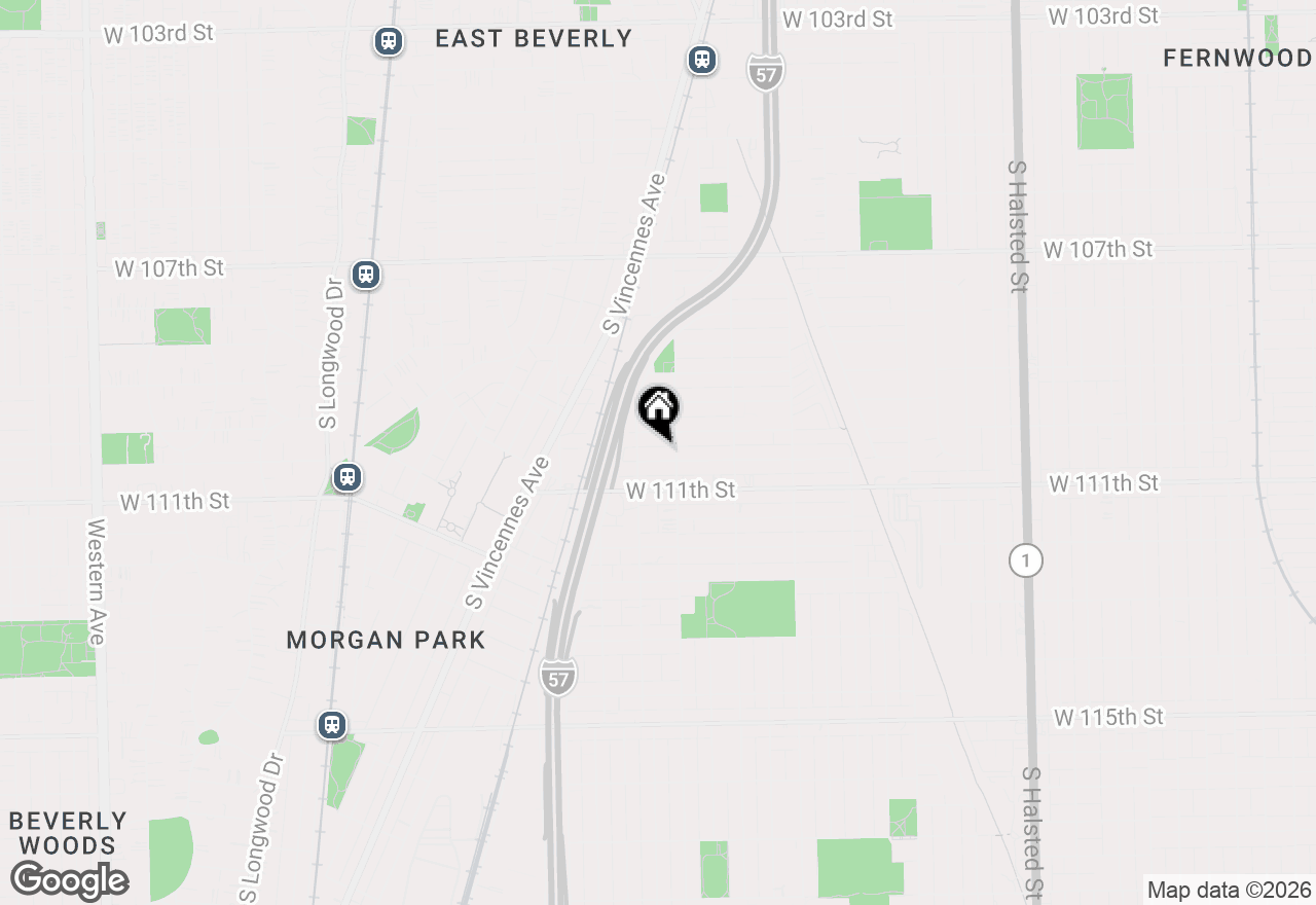 Map of 1416 W 110th Place, Chicago, IL 60643