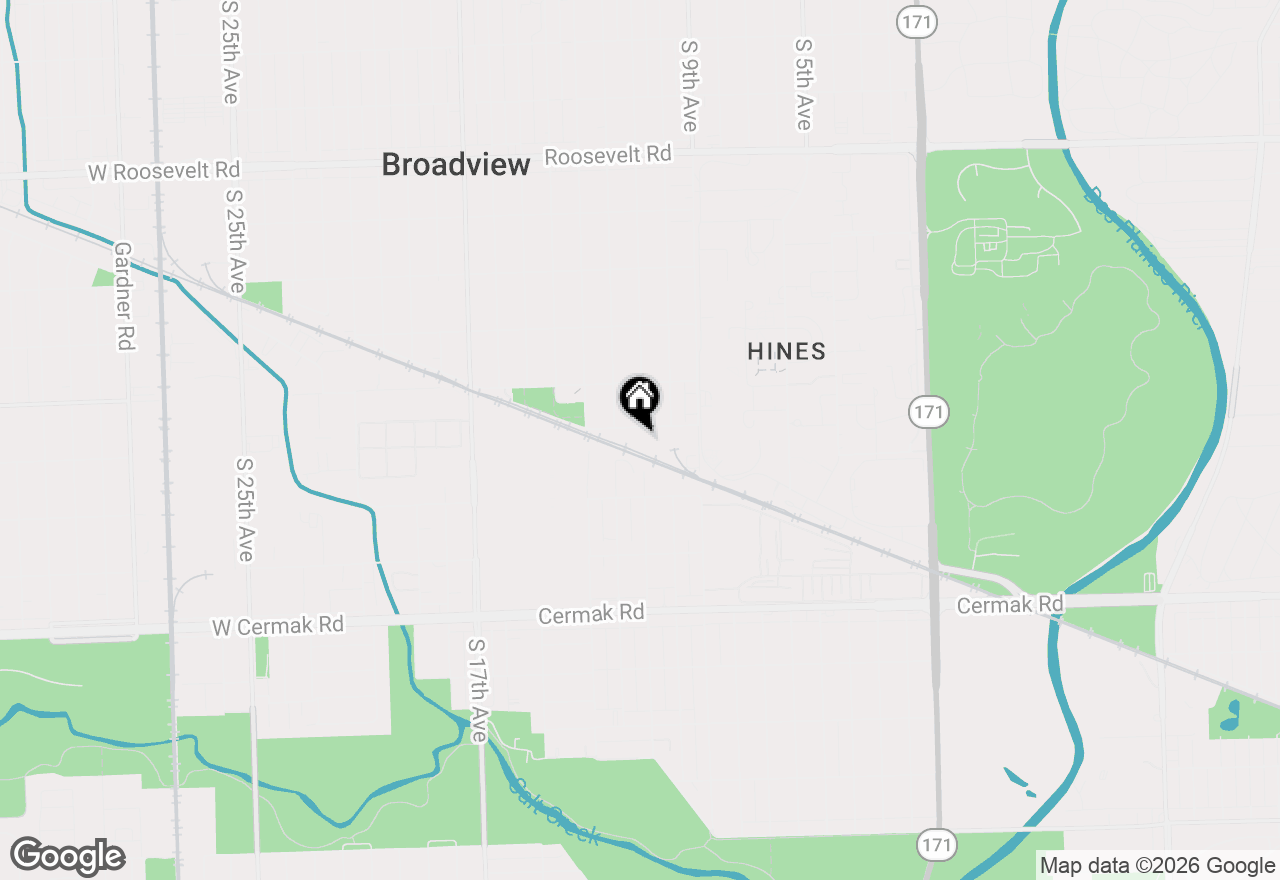 Map of 1020 W 18th Street #2S, Broadview, IL 60155