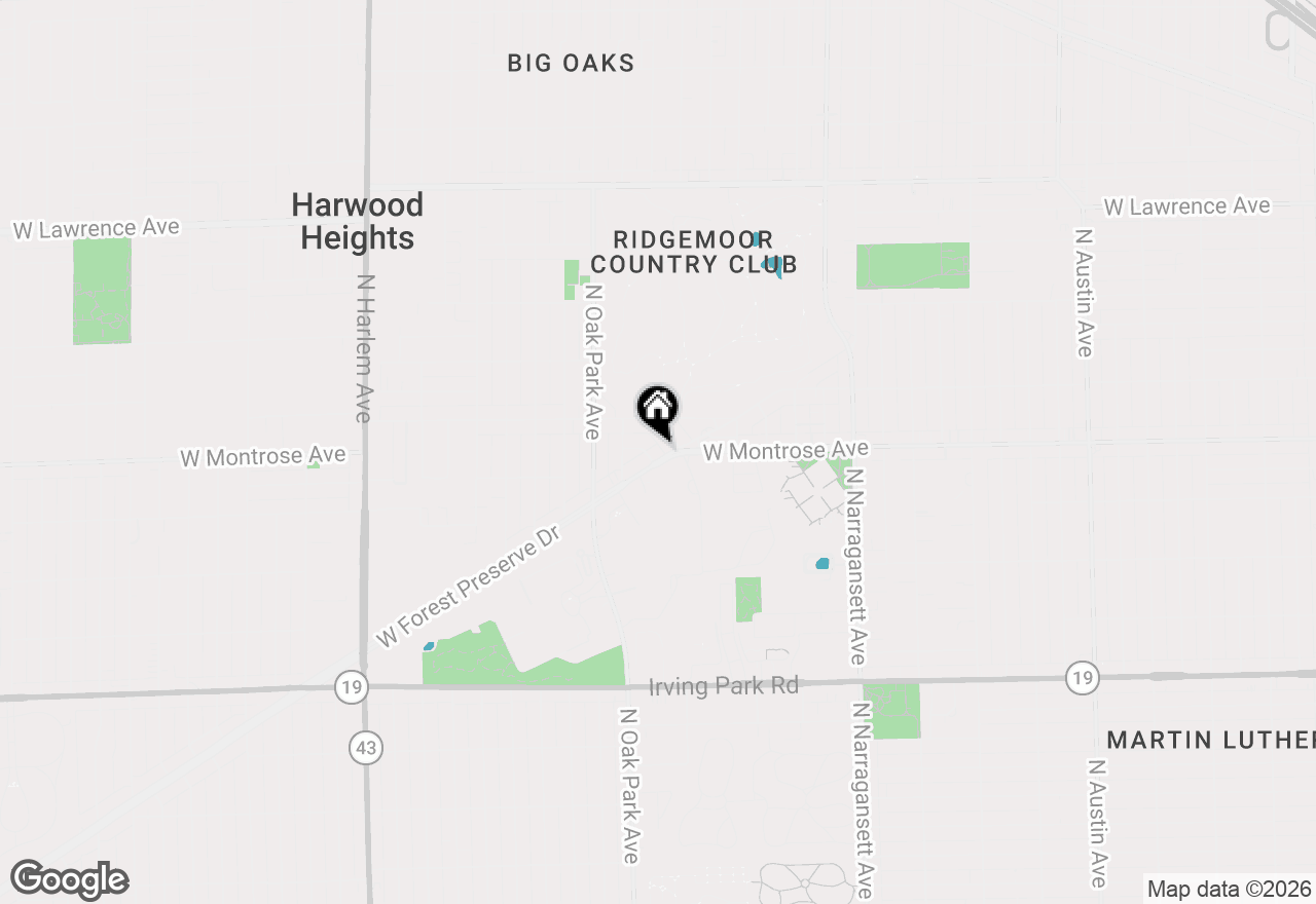 Map of 6718 W Forest Preserve Drive, Harwood Heights, IL 60706