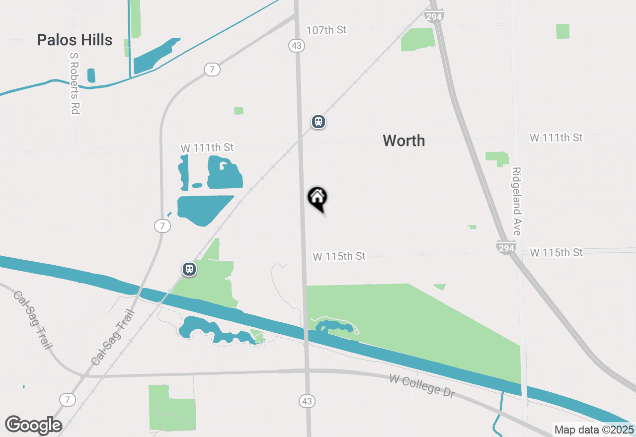 Map of 7117 W 113th Place, Worth, IL 60482