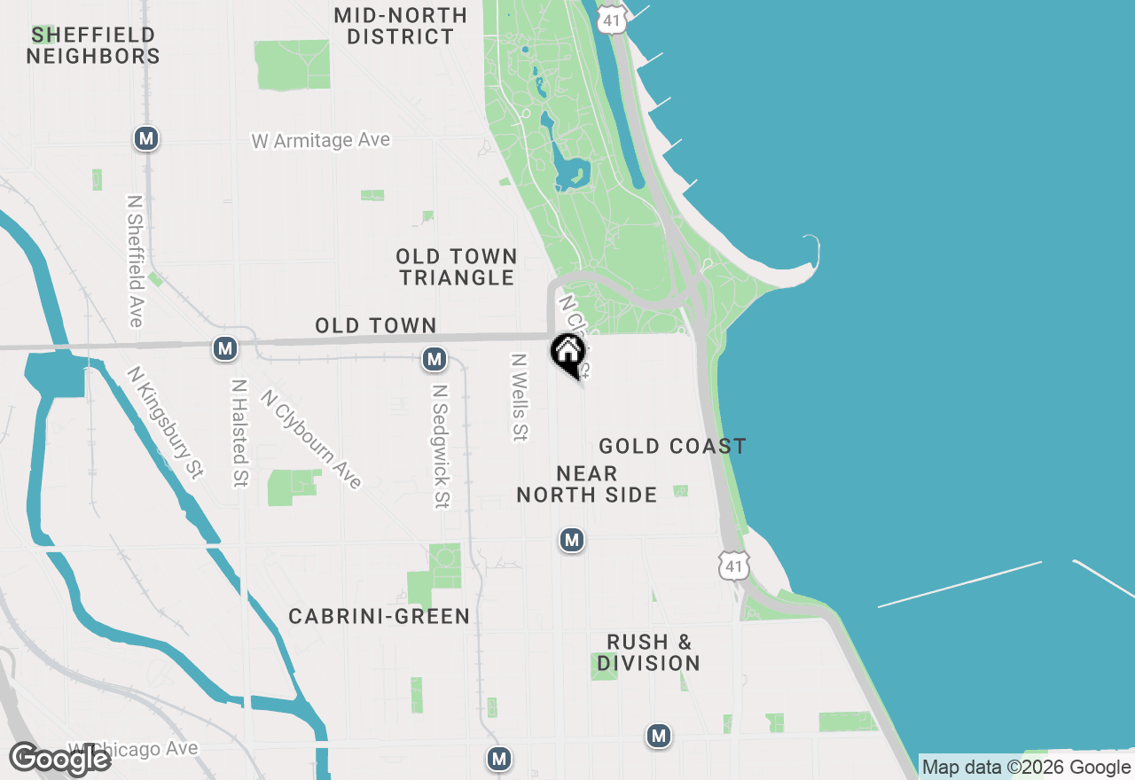 Map of 1460 N Sandburg Terrace #2303A, Chicago, IL 60610