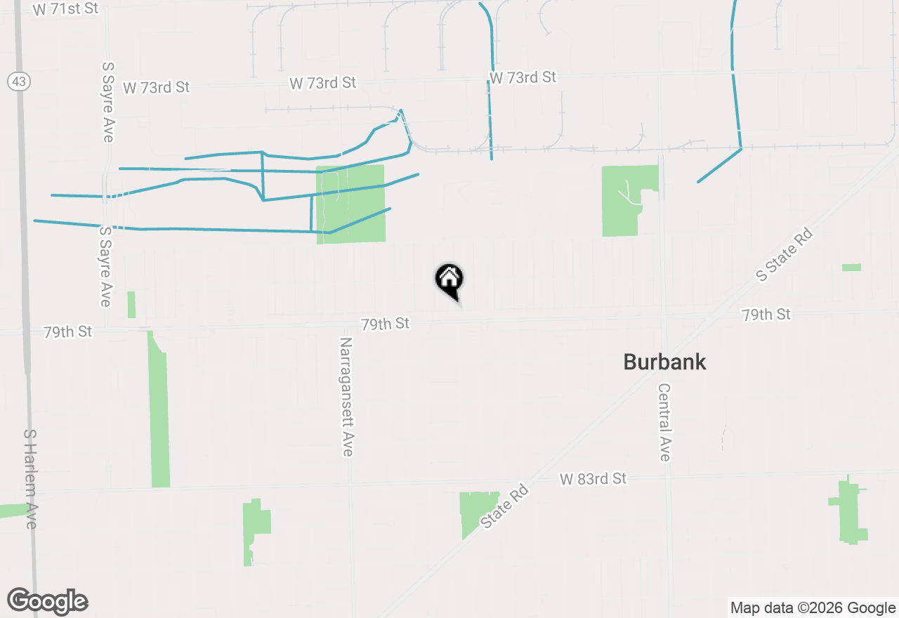 Map of 7851 Moody Avenue, Burbank, IL 60459