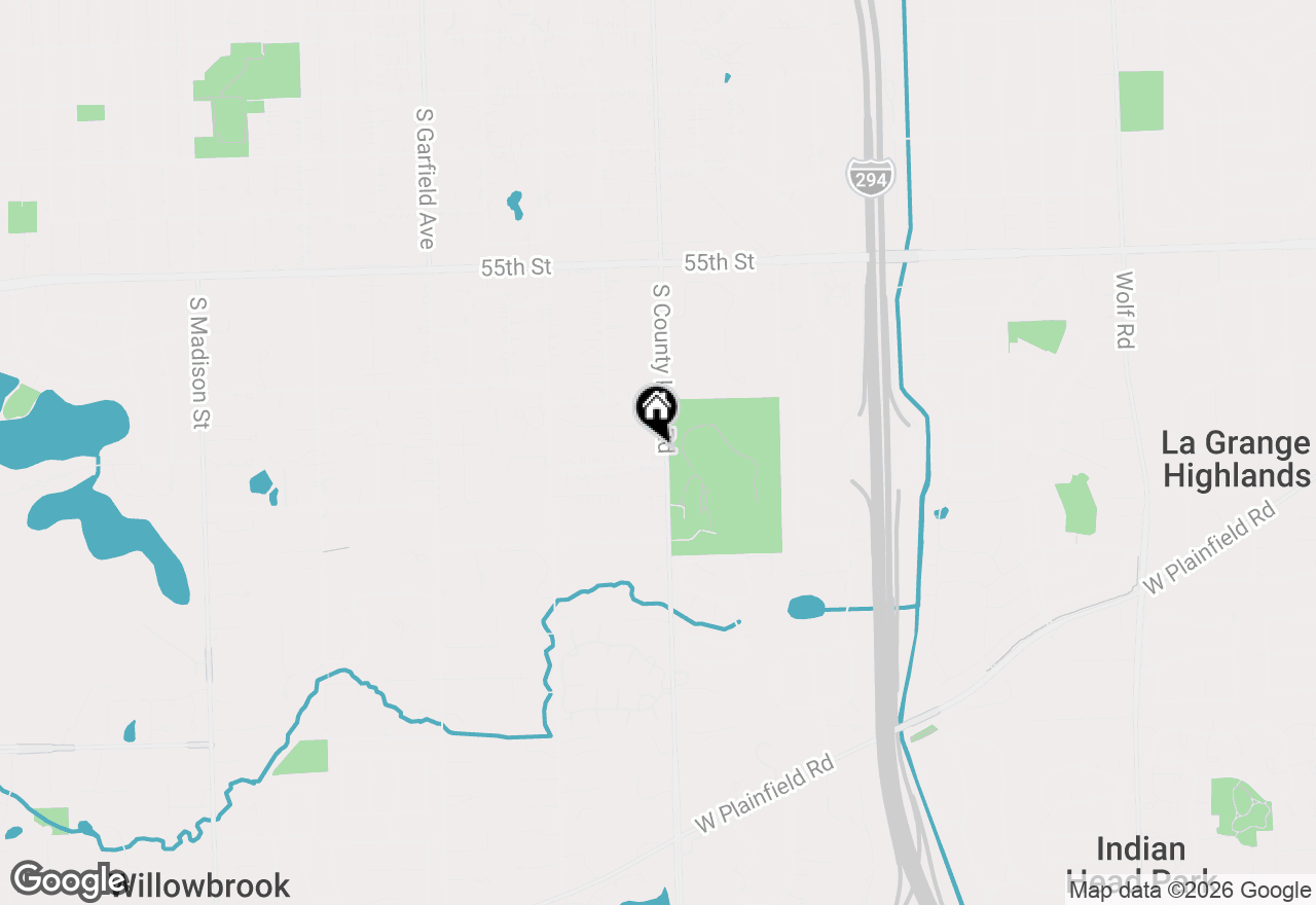 Map of 1 Charleston Road, Hinsdale, IL 60521