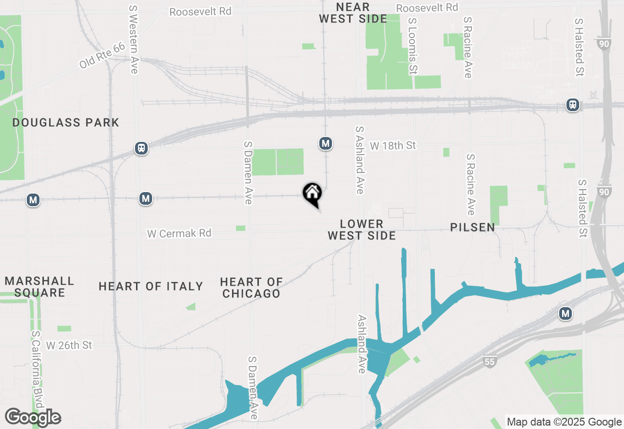 Map of 1744 W 21st Place #BF, Chicago, IL 60608