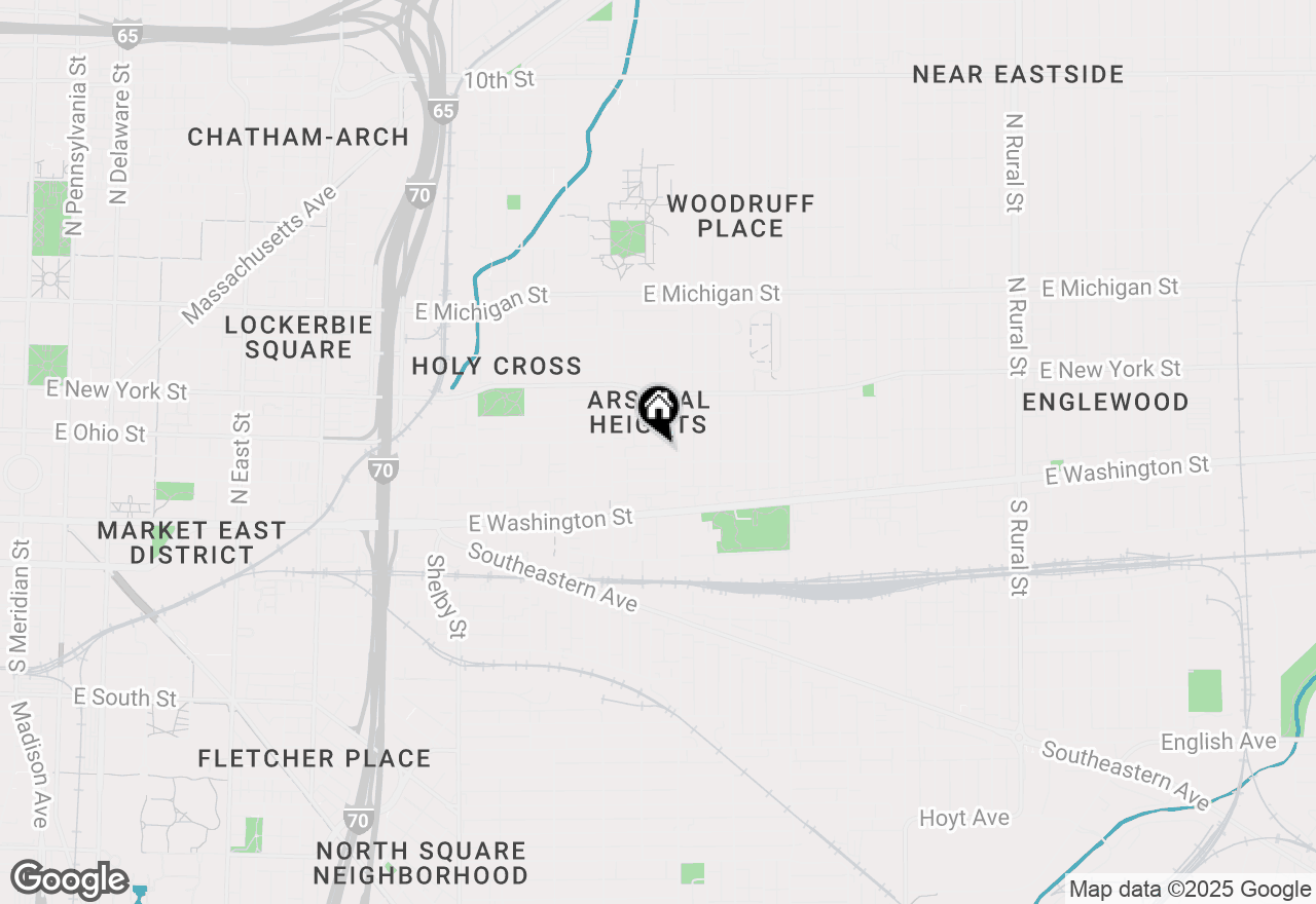 Map of 1610 E Ohio Street, Indianapolis, IN 46201