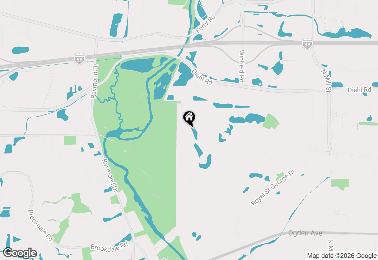 Map of 1229 W Bauer Road, Naperville, IL 60563
