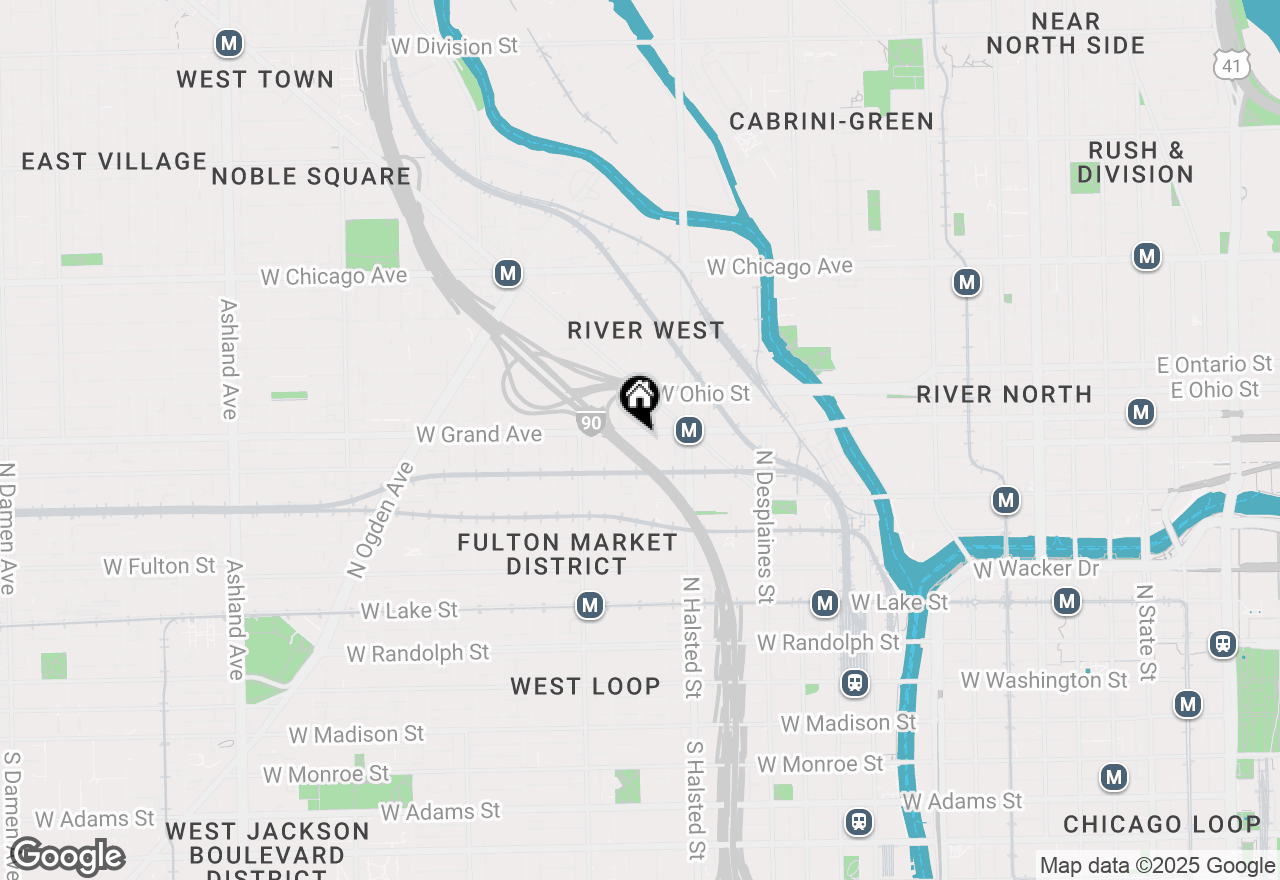 Map of 851 W Grand Avenue #401, Chicago, IL 60642