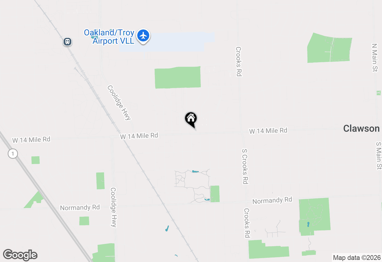 Map of 2332 W 14 Mile Road, Royal Oak, MI 48073