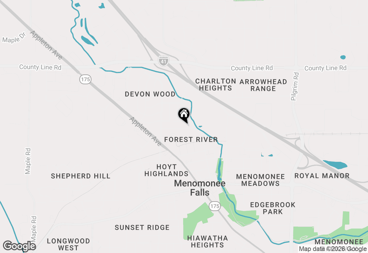 Map of N92W16938 Roger Ave, Menomonee Falls, WI 53051