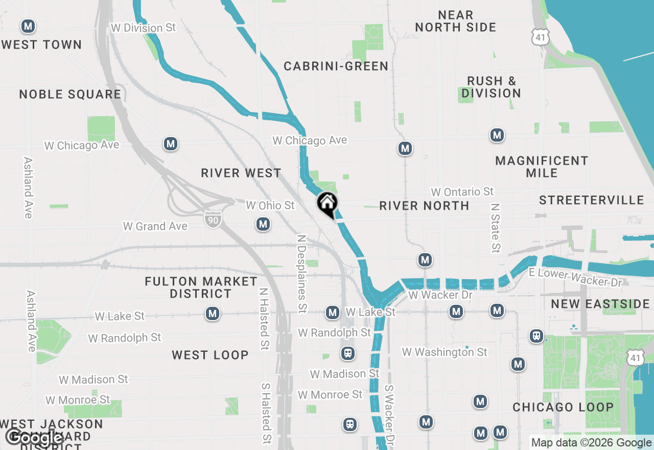 Map of 501 N Clinton Street #2105, Chicago, IL 60654