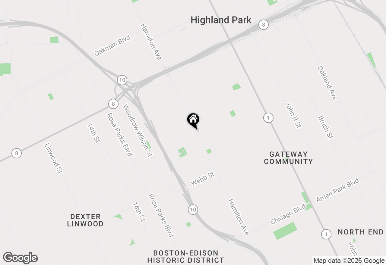 Map of 12325 Hamilton Avenue, Highland Park, MI 48203