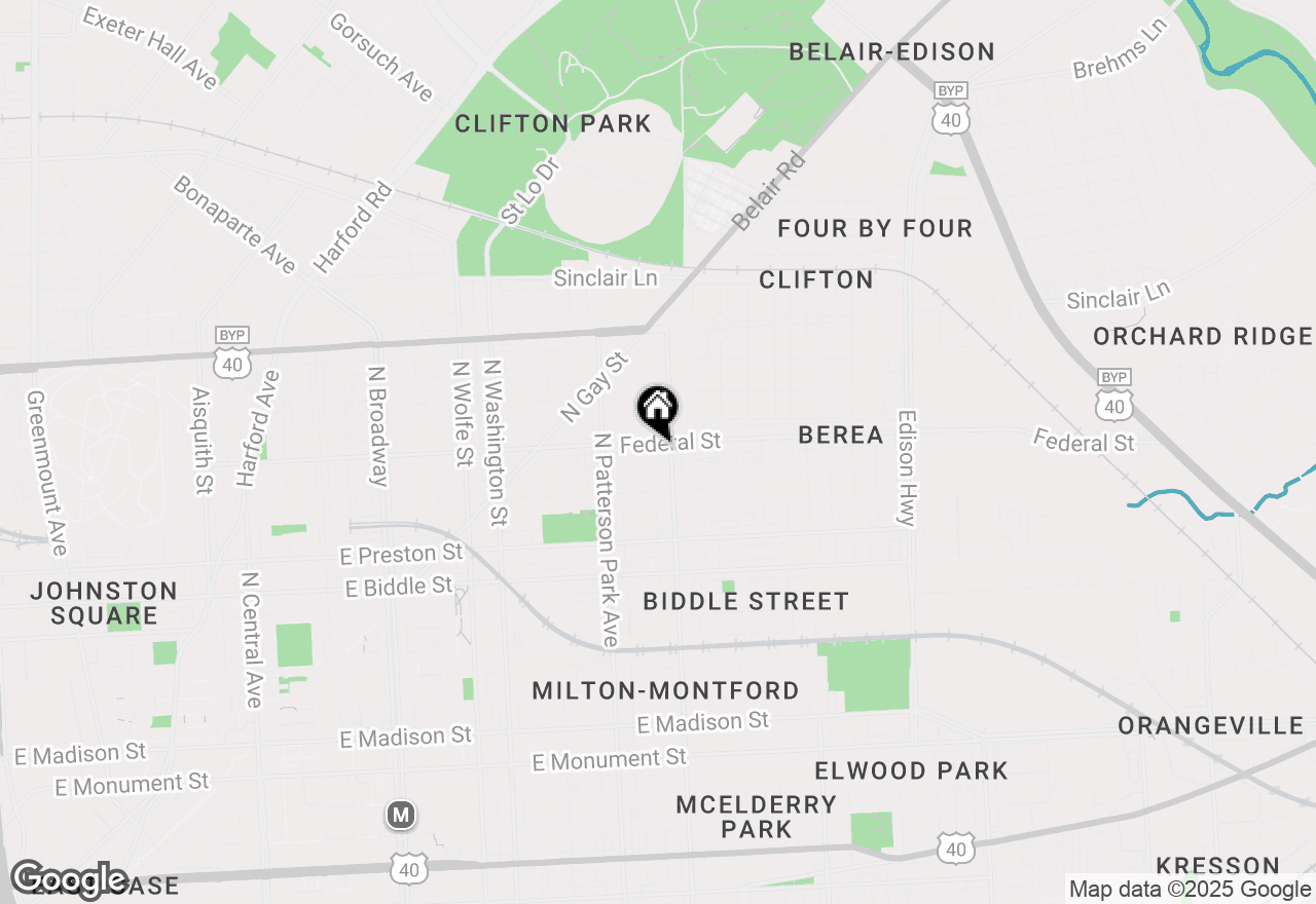 Map of 2427 E Federal Street, Baltimore, MD 21213