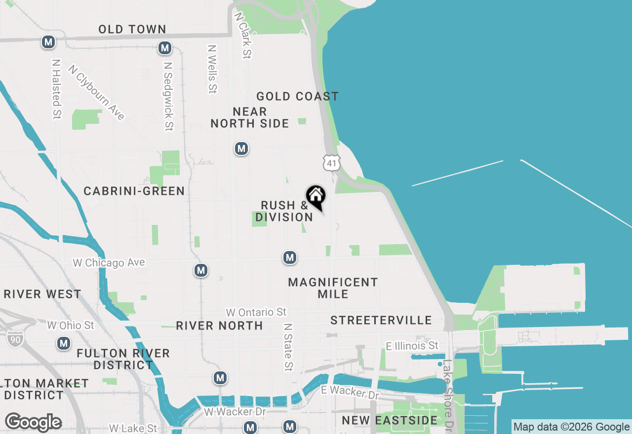 Map of 110 E Delaware Place #1803, Chicago, IL 60611