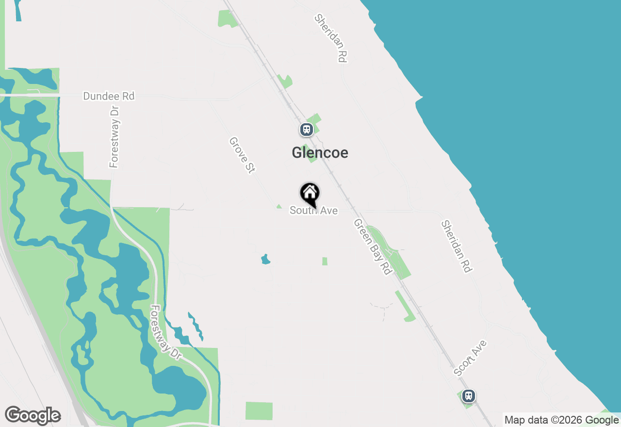 Map of 390 South Avenue, Glencoe, IL 60022