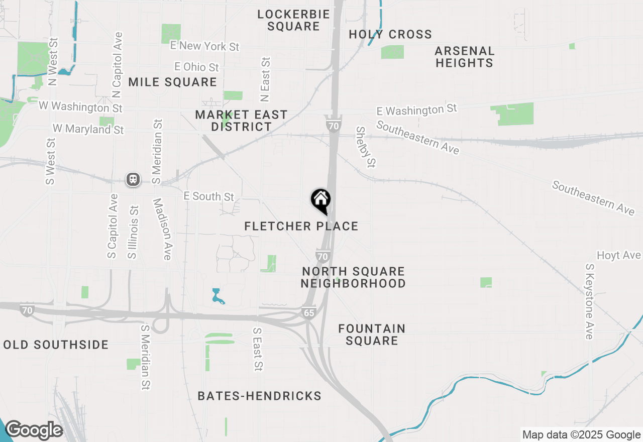 Map of 455 S Pine Street #4, Indianapolis, IN 46203