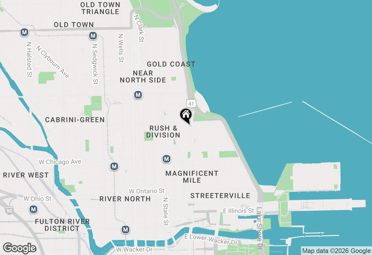 Map of 100 E Walton Street #42F, Chicago, IL 60611