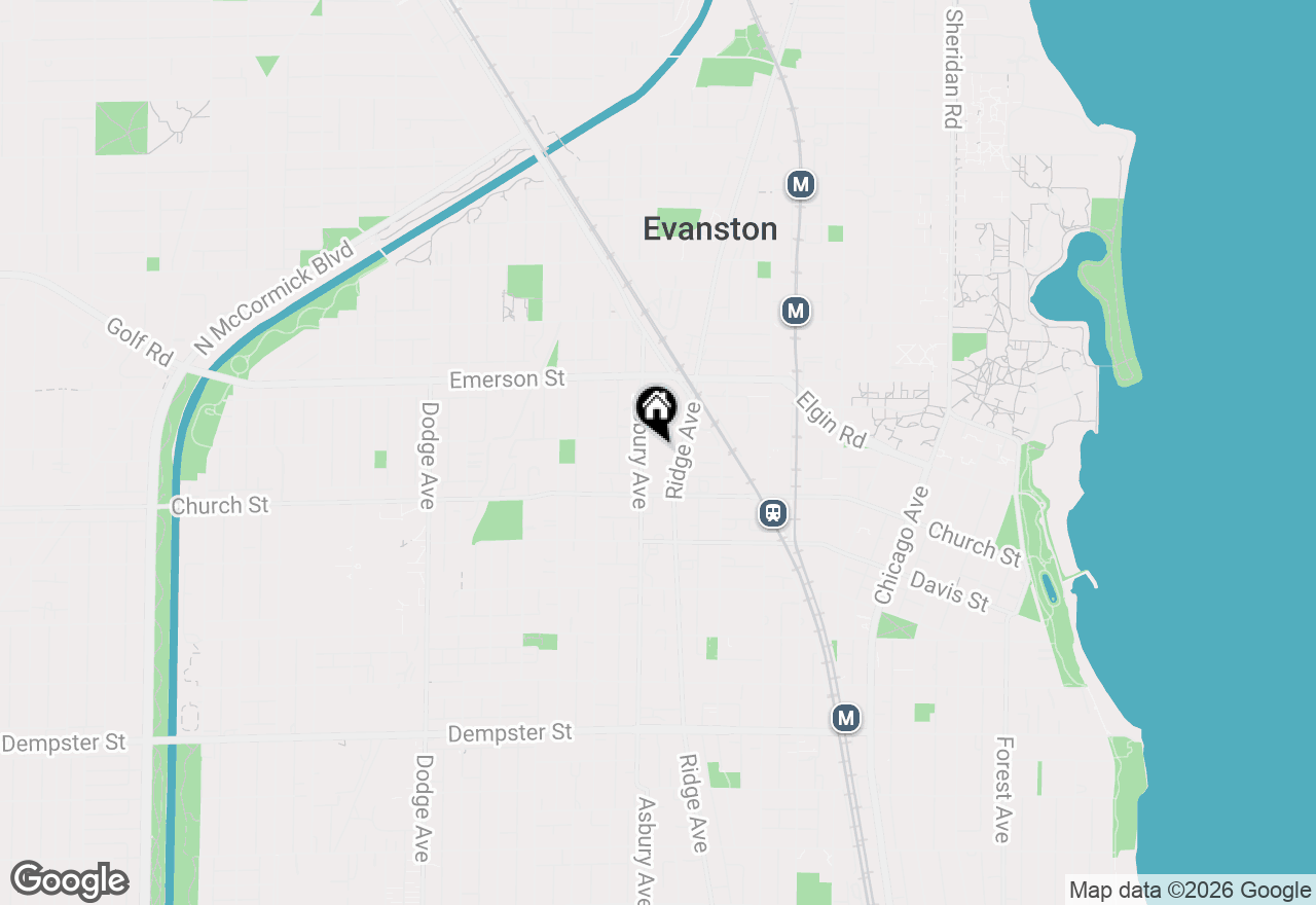 Map of 1735 Asbury Avenue, Evanston, IL 60201