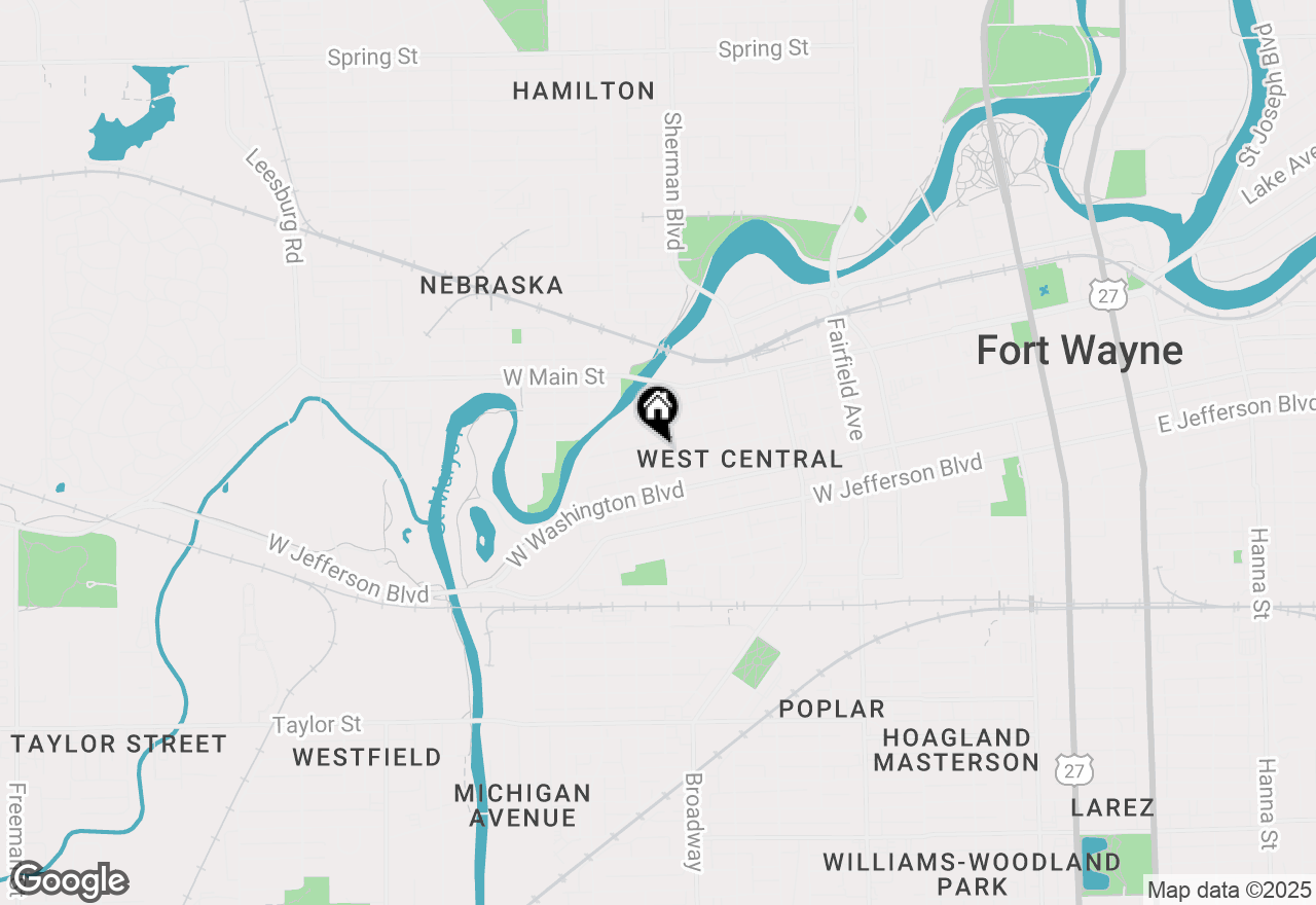 Map of 1122 W Wayne Street, Fort Wayne, IN 46802