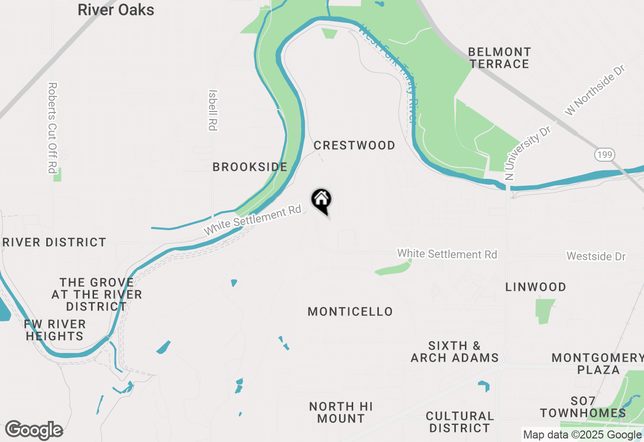 Map of 208 Rockwood Park Drive, Fort Worth, TX 76107