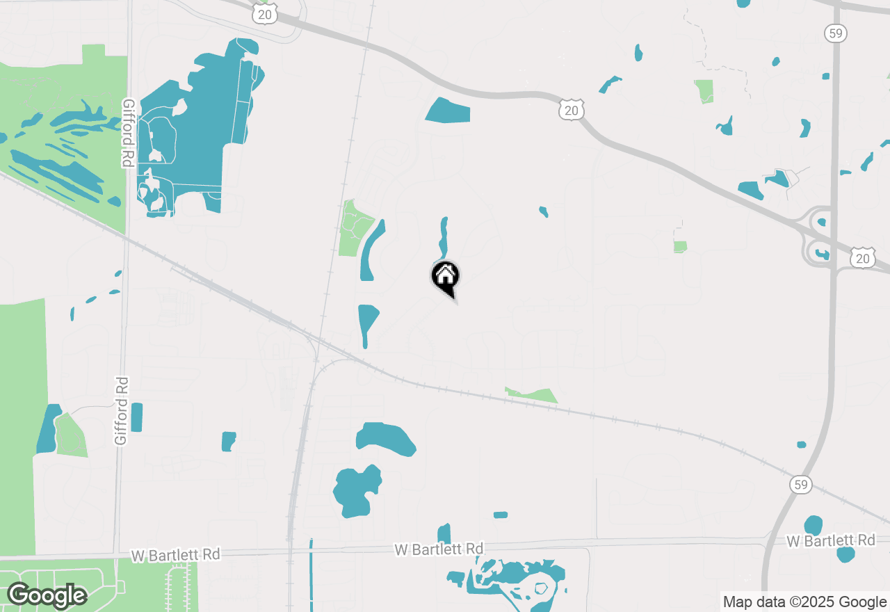 Map of 537 Rose Lane, Bartlett, IL 60103