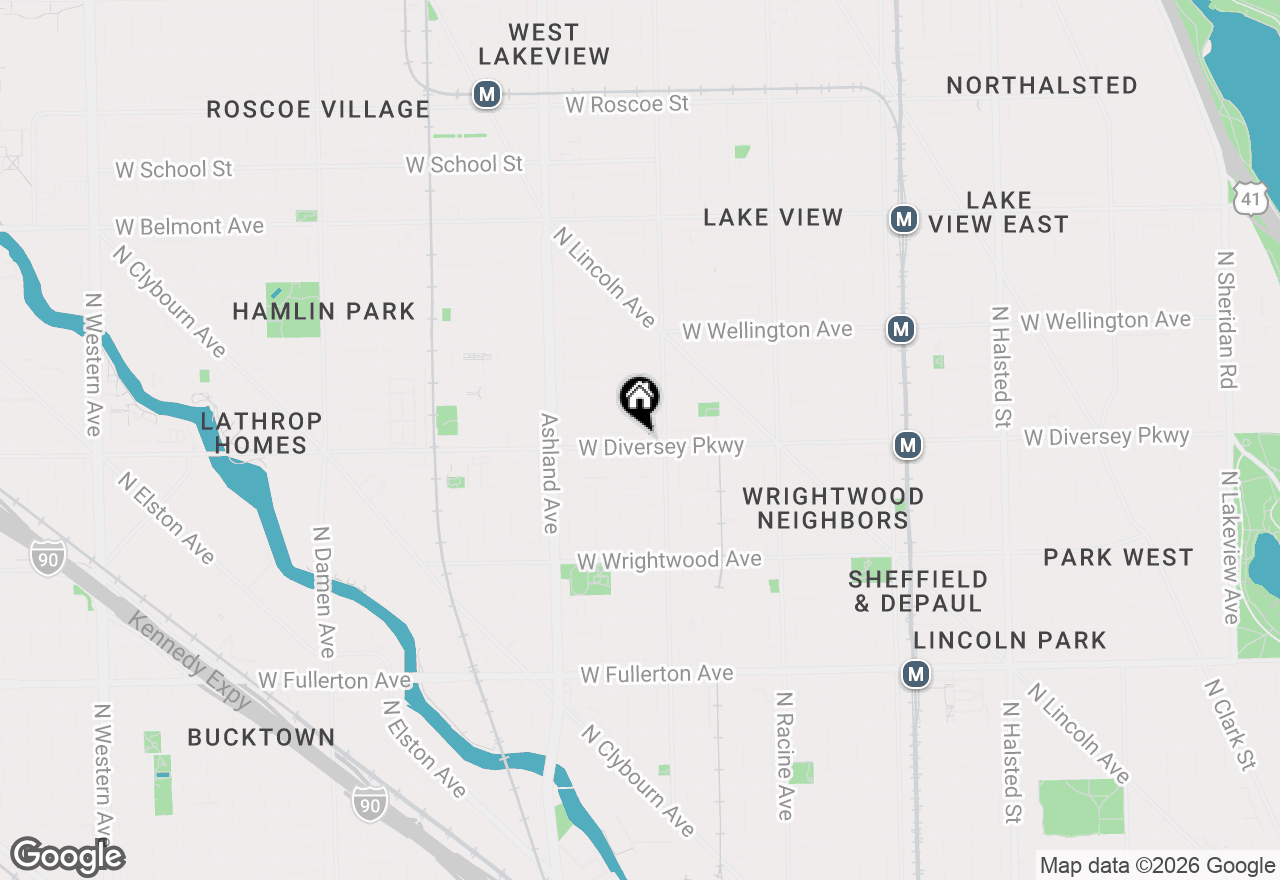 Map of 1424 W Diversey Parkway #2, Chicago, IL 60614