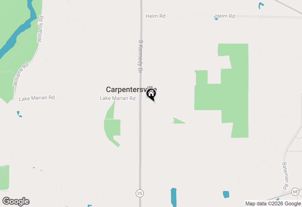 Map of 102 Caddy Avenue, Carpentersville, IL 60110