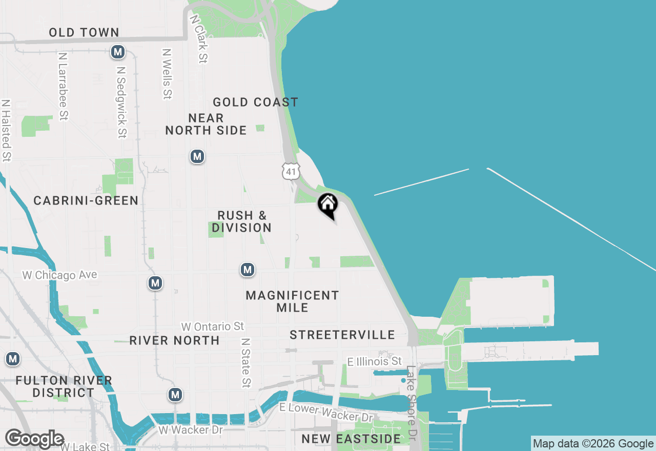Map of 200 E Delaware Place #32D, Chicago, IL 60611