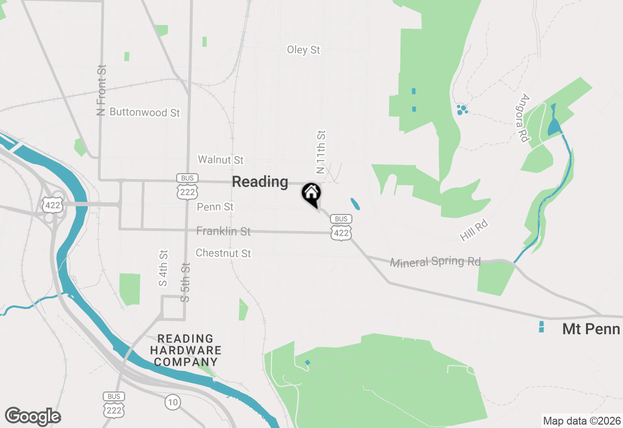 Map of 1034 Penn Street, Reading, PA 19602