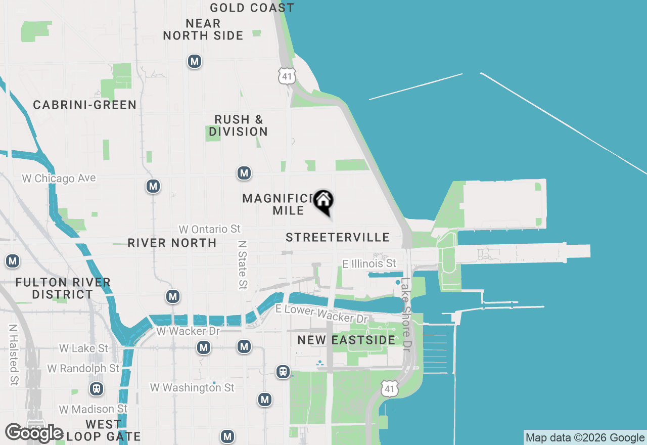Map of 230 E Ontario Street #1206, Chicago, IL 60611