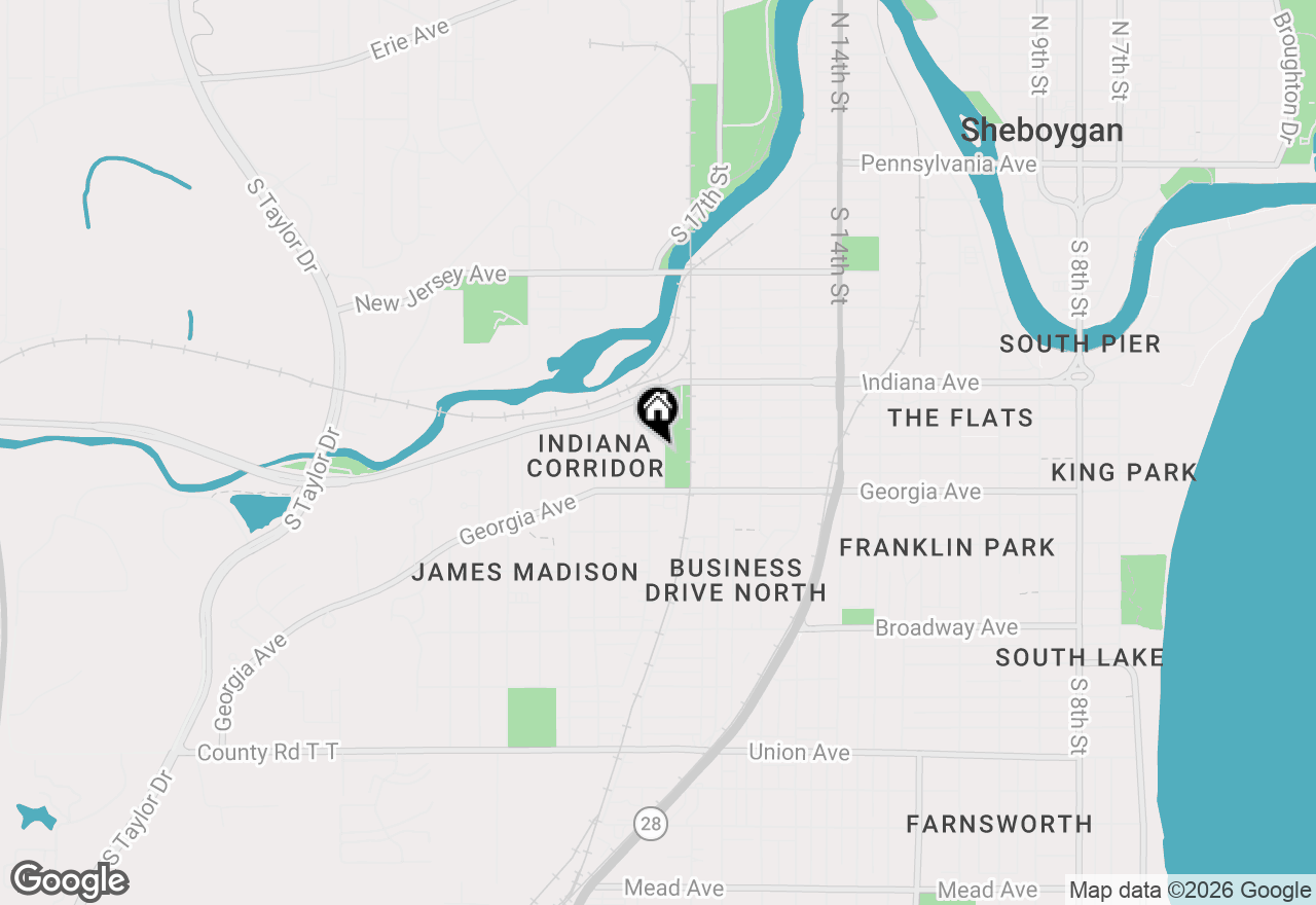 Map of 1233 S 19th St, Sheboygan, WI 53081