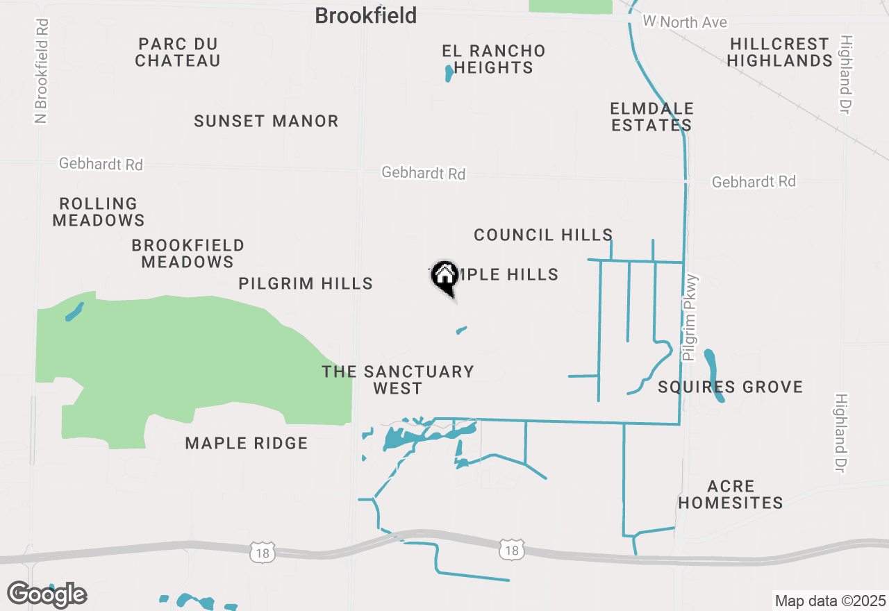 Map of 1265 Valley Ridge Dr, Brookfield, WI 53005