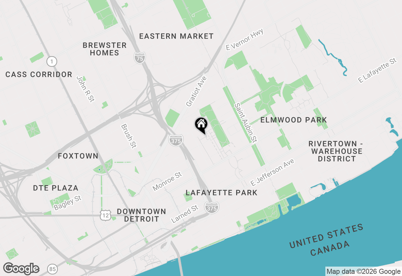Map of 1333 Nicolet Place, Detroit, MI 48207