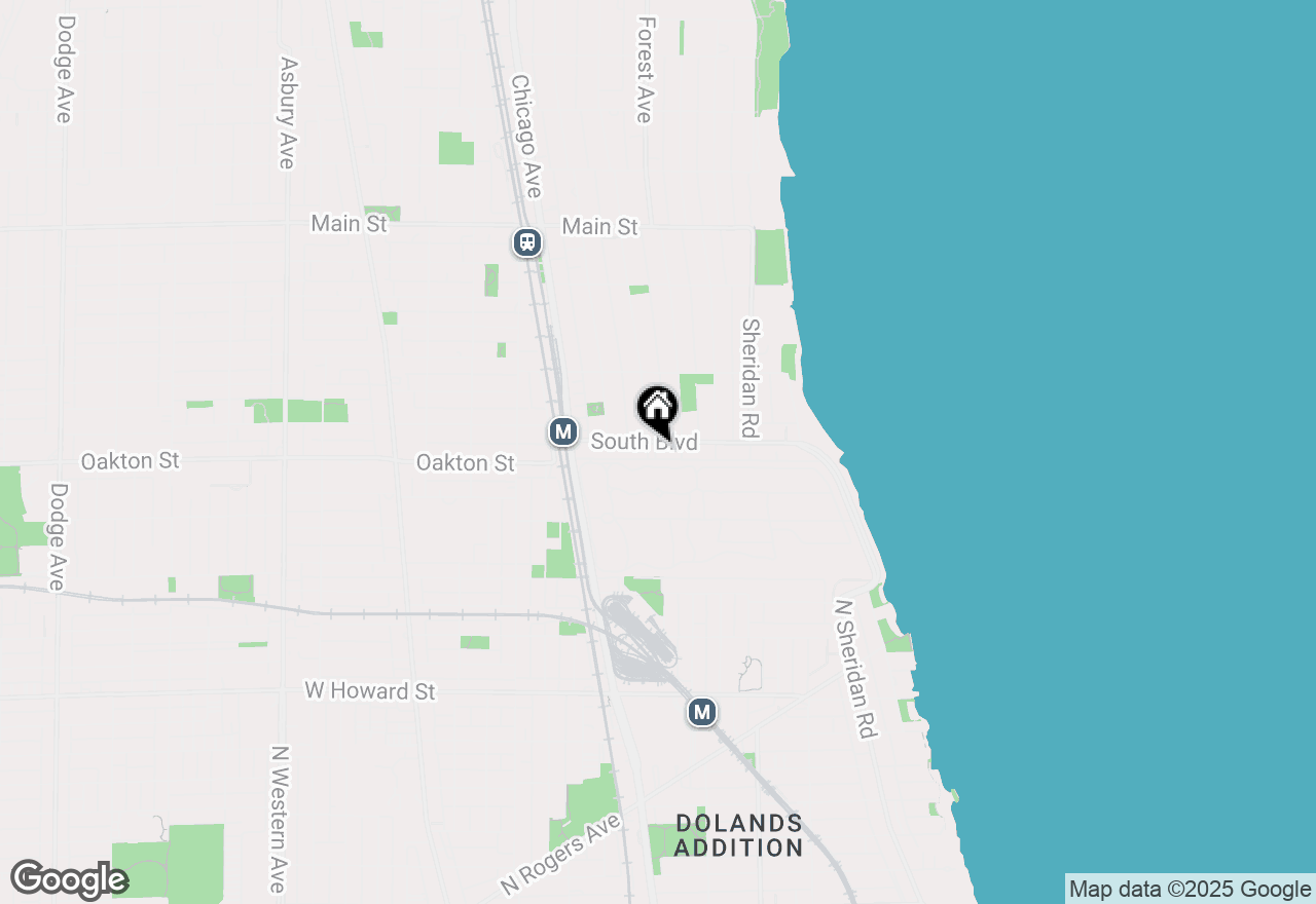 Map of 318 South Boulevard, Evanston, IL 60202